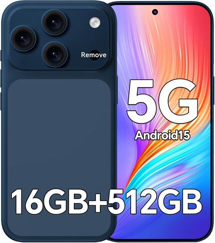 D17 Ultra Unlocked Cell Phones,5G Android 15 Unlocked Phones with 5000mAh Battery,Snapdragon888, 32+104MP Camera,16GB+512GB Smartphone, 6.9“ HD Screen, Dual SIM+Memory Expansion,Blue in Kuwait
