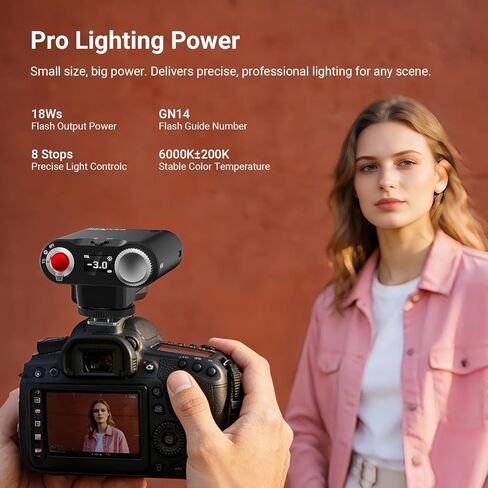 NEEWER Z160U-N فلاش كاميرا Speedlite متوافق مع نيكون، متوافق مع Godox، 18Ws GN14 6000K TTL 1/8000 HSS على ضوء فلاش الكاميرا مع بطارية USB C 1100 مللي أمبير في الساعة 1.4 ثانية إعادة تدوير 1100 ومضات طاقة كاملة in Kuwait