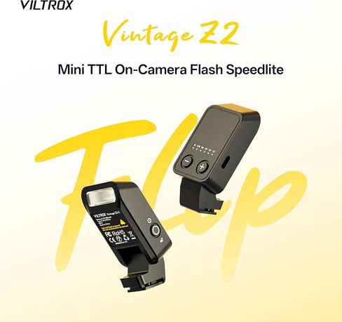 VILTROX Vintage Z2-S Mini Flash Speedlite، GN6 قوي 6500k TTL ضوء فلاش على الكاميرا مع 5 مستويات طاقة، 700 طاقة كاملة، مخرج 10 وات، إعادة تدوير 2 ثانية، فلاش كاميرا صغير متوافق مع كاميرات سوني in Kuwait