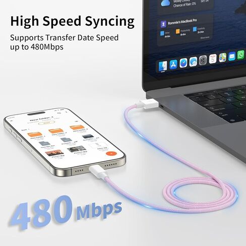 [معتمد من Apple MFi] كابل Carplay لهاتف iPhone 16 15.2 حزمة 6.6 قدم USB A إلى USB C شاحن سيارة سريع سلك جديلة من النايلون لهاتف iPhone 16/16 Plus/16 Pro/16 Pro Max/15/15 Plus/15Pro/15 Pro Max iPad Pro 12.9 in Kuwait