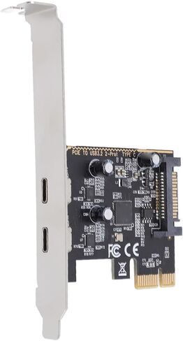 USB 3.2 Gen1 PCIe to Type C Card 5Gbps Expansion Card ASM1042 Chip 2 USB Type C Interfaces for 1 X PCI E Interface No External Power Required in Kuwait
