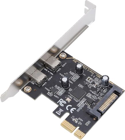 ASM1042 Main Control Chip PCIe to Type C Adapter Card 2 Port USB 3.2 Gen1 Expansion Card for Desktop PC, 5Gbps Transfer Speed, Plug and Play in Kuwait
