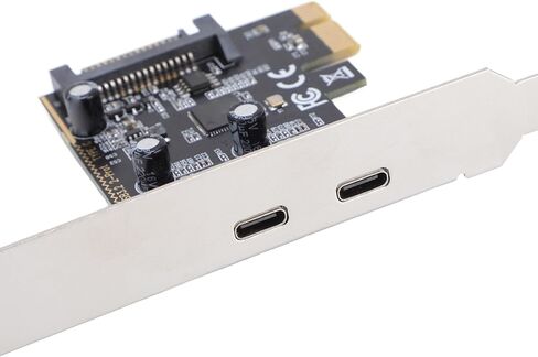 ASM1042 Main Control Chip PCIe to Type C Adapter Card 2 Port USB 3.2 Gen1 Expansion Card for Desktop PC, 5Gbps Transfer Speed, Plug and Play in Kuwait