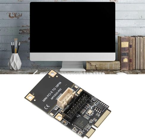 Mini PCIE to USB3.2 19Pin Expansion Card, 5Gbps USB Hot Swap Expansion Card, High Speed Stable Transmission with Main Control Chip, Ideal for WINXP in Kuwait