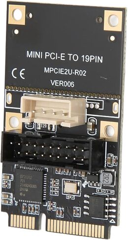 Mini PCIE to USB3.2 19Pin Expansion Card, 5Gbps USB Hot Swap Expansion Card, High Speed Stable Transmission with Main Control Chip, Ideal for WINXP in Kuwait