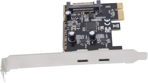 بطاقة محول Ciciglow PCIe إلى النوع C تركيب مرن PCIe إلى USB 3.2 Gen1 بطاقة توسيع تدعم واجهات X1 X4 X8 X16 للتوصيل والتشغيل للكمبيوتر المكتبي in Kuwait