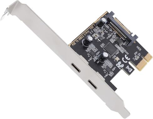 بطاقة محول Ciciglow PCIe إلى النوع C تركيب مرن PCIe إلى USB 3.2 Gen1 بطاقة توسيع تدعم واجهات X1 X4 X8 X16 للتوصيل والتشغيل للكمبيوتر المكتبي in Kuwait