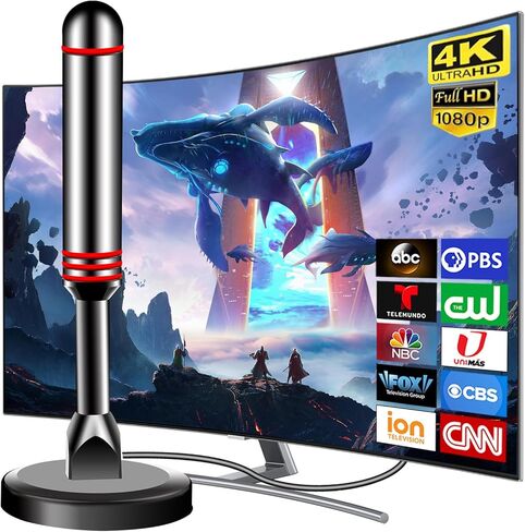 Digital TV Antenna for Smart TV, 2026 Antenna for TV Indoor with Strong Magnetic Base,Long Range Antenna for Easy Installation and All Smart/Old TVs, Supports 4K 1080P in Kuwait