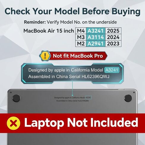 إطار شاشة لمس لجهاز MacBook Air مقاس 15 بوصة، لوحة لمس مغناطيسية، دعم إيماءات اللمس المتعدد، وظيفة إضافية لشاشة اللمس للتوصيل والتشغيل، لا حاجة إلى برنامج تشغيل، يتضمن حافظة صلبة وقلمًا in Kuwait