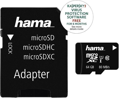 Hama microSD | microSDHC | microSDXC Card 64GB 100MB/s Transfer Speed Class 10 microSD Memory Card in Mini Format Mini SD e.g. for Android Mobile Phone, Smartphone, Tablet, Nintendo UHS-I in Saudi Arabia