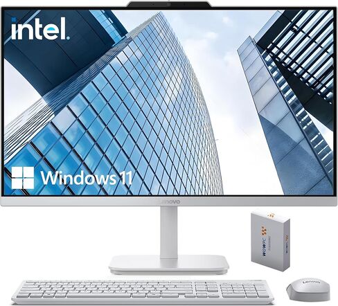 كمبيوتر مكتبي Lenovo 24 بوصة FHD الكل في واحد للمنزل والمكتب، معالج Intel، ذاكرة وصول عشوائي 16 جيجابايت، 512 جيجابايت PCIe SSD، HDMI، بلوتوث 5.2، Business AIO، Vent-Hear، لوحة مفاتيح وماوس لاسلكي، Windows 11 Pro in Kuwait