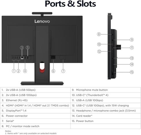 Lenovo ThinkCentre M90a Gen 6 Business All-in-One, 23.8" FHD 120Hz Touchscreen, Intel Core Ultra 7 265 vPro, 32GB DDR5, 1TB SSD, Wi-Fi 7, DP, HDMI, 5MP IR Webcam, Windows 11 Pro, AI-Ready, w/Bundle in Kuwait
