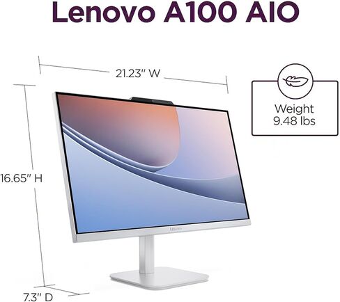 كمبيوتر مكتبي Lenovo 24 بوصة FHD الكل في واحد للمنزل والمكتب، معالج Intel، ذاكرة وصول عشوائي 32 جيجابايت، 2 تيرابايت PCIe SSD، HDMI، WiFi 6، بلوتوث 5.2، Business AIO، Vent-Hear، لوحة مفاتيح وماوس لاسلكي، Windows 11 in Kuwait