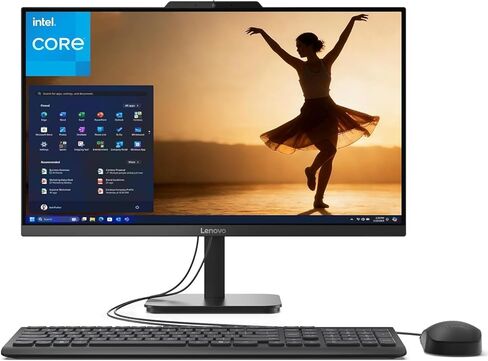 Lenovo 24 All-in-One Desktop Computer, 16GB DDR4 RAM, 1TB PCIe SSD, Lifetime Office 365 for Web, Intel Processor, 23.8" FHD IPS Anti-Glare AIO, USB Keyboard & Mouse, Wi-Fi 6, Win 11, Charcoal in Kuwait