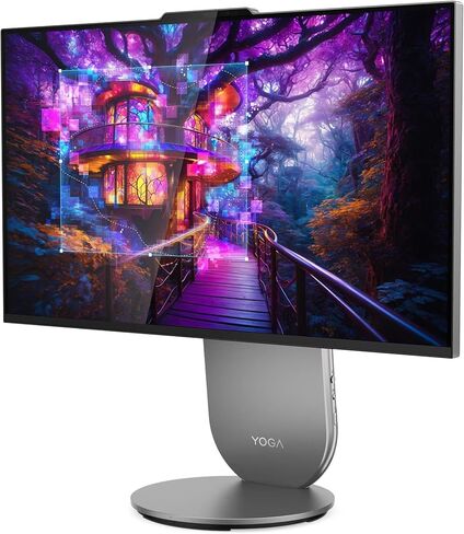كمبيوتر مكتبي Lenovo 2026 Yoga AIO الكل في واحد مقاس 27 بوصة WQHD IPS 16-Core Intel Core Ultra 7 255H Arc 140T Graphics 16GB LPDDR5 2TB NVMe SSDWIFI BE RJ45 HDMIv2.1 لوحة مفاتيح كاميرا الويب ماوس Windows 11 Prow/RE USB in Kuwait
