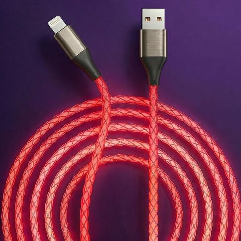 سلك شاحن كابل USB-A إلى Lightning لأجهزة iPhone [معتمد من Apple MFi] سلك شحن سريع LED لأجهزة iPhone 14/13/12/11/XR/XS/X/8، iPad، AirPods، iPod، والمزيد (وردي أرجواني، 4 أقدام) in Kuwait