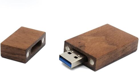 Walnut USB Flash Drive 32GB with Album Box, Personalized Logo Engraving USB 3.0 Wood Thumb Drives High Speed Memory Stick with Wooden Box for Photography/Wedding/Engagement/Graduation/Farewell in Kuwait