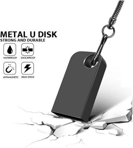 محرك فلاش USB سعة 128 جيجابايت مع محول من النوع C وحبل، محرك قلم معدني USB 2.0 عالي السرعة، عصا ذاكرة تخزين صغيرة للهاتف/الوسادة/الكمبيوتر الشخصي/الكمبيوتر المحمول - (أسود 128 جيجابايت) in Kuwait