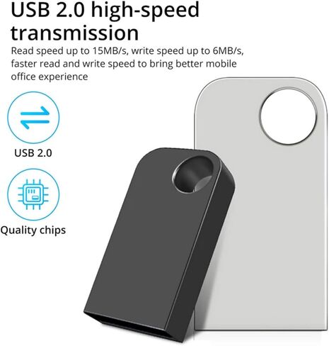 محرك فلاش USB سعة 128 جيجابايت مع محول من النوع C وحبل، محرك قلم معدني USB 2.0 عالي السرعة، عصا ذاكرة تخزين صغيرة للهاتف/الوسادة/الكمبيوتر الشخصي/الكمبيوتر المحمول - (أسود 128 جيجابايت) in Kuwait