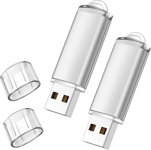 محرك فلاش 32 جيجا بايت 2 قطعة USB 2.0 محرك فلاش محرك الإبهام محركات الانتقال سلسلة المفاتيح عصا الذاكرة - فضي in Kuwait