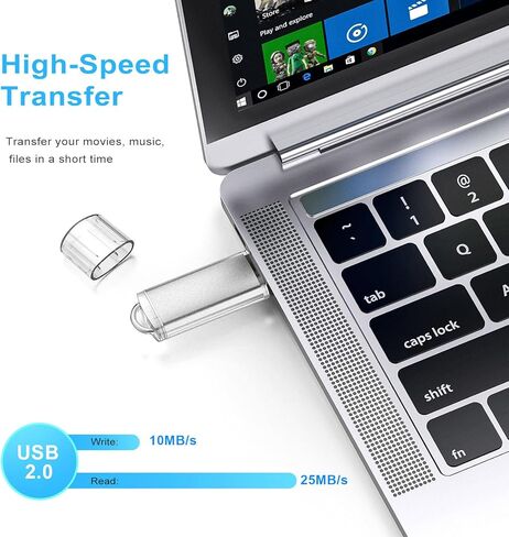 محرك فلاش 32 جيجا بايت 2 قطعة USB 2.0 محرك فلاش محرك الإبهام محركات الانتقال سلسلة المفاتيح عصا الذاكرة - فضي in Kuwait