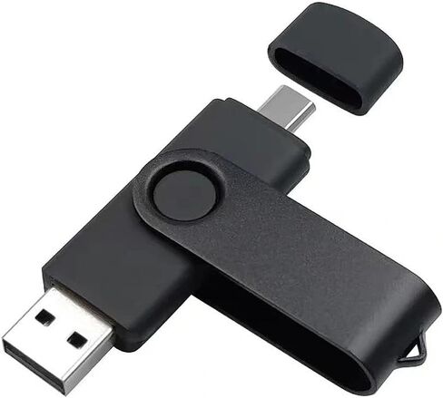 16GB Flash Drive 2.0 - USB C & USB A 2-in-1 Thumb Drive for PC, Type C Phones,External Memory Stick for Photos/Videos(Black) in Kuwait