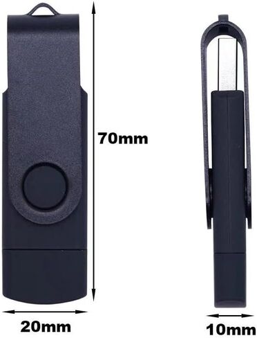 16GB Flash Drive 2.0 - USB C & USB A 2-in-1 Thumb Drive for PC, Type C Phones,External Memory Stick for Photos/Videos(Black) in Kuwait