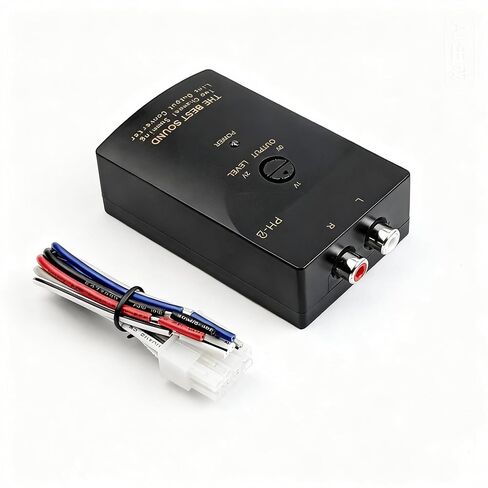 SSGP 2-Channel High to Low RCA Converter Plug & Play Line Output Converter لإضافة أمبير ومضخم صوت يعزز الجهير والوضوح، سهل التركيب لأنظمة صوت السيارة in Kuwait