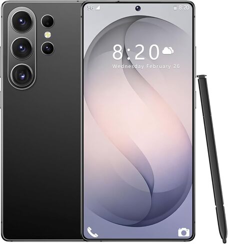 هاتف I26 Ultra مفتوح: قلم مدمج، 12 جيجابايت + 512 جيجابايت، Snapdragon 8 Gen 3 | كاميرا 108 ميجابكسل وبطارية 6800 مللي أمبير | 5G أندرويد 15 (أسود تيتانيوم) in Kuwait
