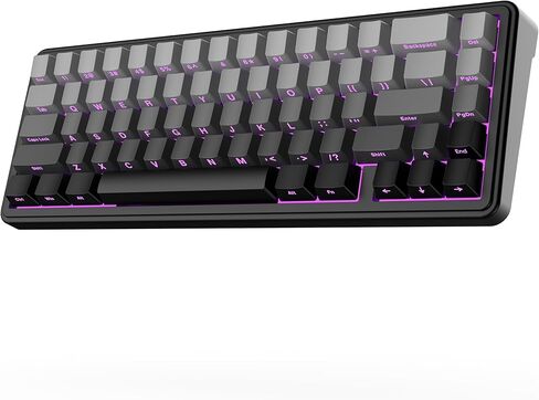 EPOMAKER x Aula F65 65% Wireless Mechanical Keyboard, Hot Swappable Gasket Custom Gaming Keyboard with Five-Layer Padding, RGB Backlit, Bluetooth/2.4GHz/USB-C (Black, Reaper Switch) in Saudi Arabia