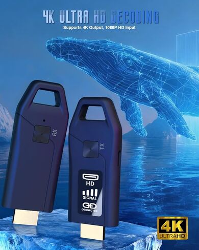 جهاز إرسال واستقبال HDMI لاسلكي 328FT/100M، شاشة LED، فك تشفير 4K 1080P@60 هرتز، مخرج فيديو فائق الدقة، التوصيل والتشغيل 5G+2.4G للفيديو والصوت للمراقبة من الكمبيوتر/جهاز العرض/صندوق التلفزيون in Kuwait