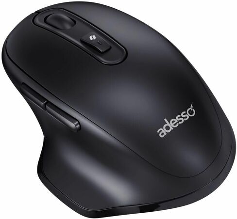 ماوس Adesso iMouse A50 اللاسلكي المريح، بلوتوث ووضع مزدوج 2.4 جيجا هرتز مع مستقبل USB-C، مفتاح التشغيل السريع Copilot AI، 3 مستويات DPI (1000/1600/2400)، 6 أزرار، تصميم لليد اليمنى للنوافذ in Kuwait
