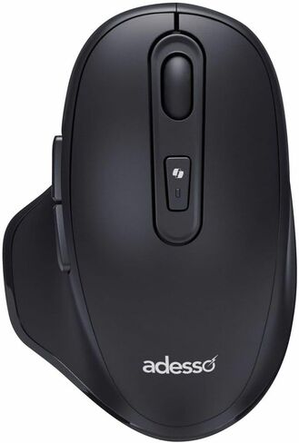 ماوس Adesso iMouse A50 اللاسلكي المريح، بلوتوث ووضع مزدوج 2.4 جيجا هرتز مع مستقبل USB-C، مفتاح التشغيل السريع Copilot AI، 3 مستويات DPI (1000/1600/2400)، 6 أزرار، تصميم لليد اليمنى للنوافذ in Kuwait