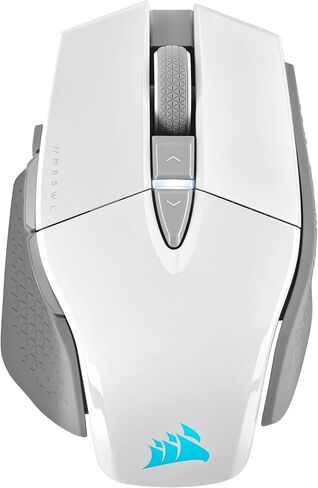 ماوس الألعاب اللاسلكي Corsair M65 RGB Ultra Wireless Tunable FPS - مستشعر بصري 26000 نقطة في البوصة، عمر بطارية يصل إلى 120 ساعة، 8 أزرار قابلة للبرمجة - أبيض (متجدد) (متجدد) in Kuwait