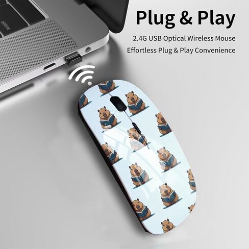 Mingdao ماوس كمبيوتر لاسلكي بصري محمول بتصميم أنيق، مستقبل USB 2.4 جيجا هرتز، Capybara MD8977 in Kuwait
