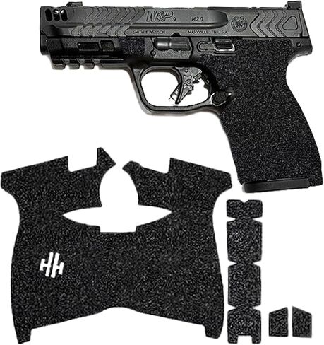Handleitgrips Gun Grip Tape Wrap متوافق مع Smith & Wesson M&P Compact 2.0 Carry Comp، شريط قبضة مسدس من ورق الصنفرة الأسود مع إدراجات، غلاف قبضة المسدس، مملوكة للمحاربين القدامى، صنع في الولايات المتحدة الأمريكية in Kuwait
