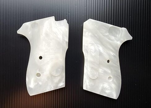 [BMPL**] Pearl White Resin Gun Grips Compatible Replacement for Bersa Thunder .380 Hardwood Wood Smooth Handmade Gift in Kuwait