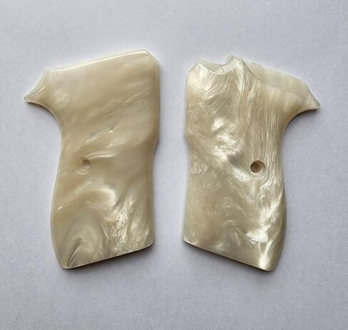 [BMPL**] Pearl White Resin Gun Grips Compatible Replacement for Bersa Thunder .380 Hardwood Wood Smooth Handmade Gift in Kuwait