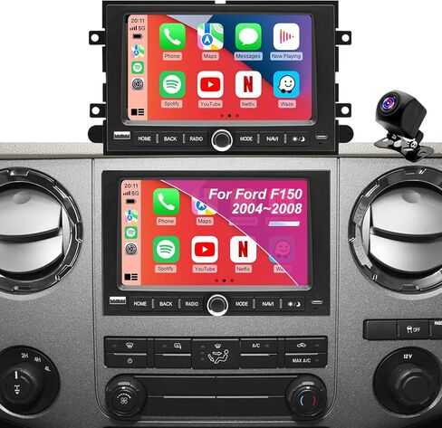 Car Radio for Ford F150 2004-2008, F250/F350 2006-2016, Mercury Milan 2006-2009, Mark LT 2006-2008, 7 Inch Touch Screen Upgrade Stereo with Carplay Android Auto GPS Backup Camera Bluetooth WiFi SWC FM in Kuwait