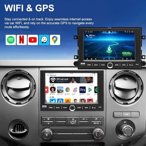 Car Radio for Ford F150 2004-2008, F250/F350 2006-2016, Mercury Milan 2006-2009, Mark LT 2006-2008, 7 Inch Touch Screen Upgrade Stereo with Carplay Android Auto GPS Backup Camera Bluetooth WiFi SWC FM in Kuwait