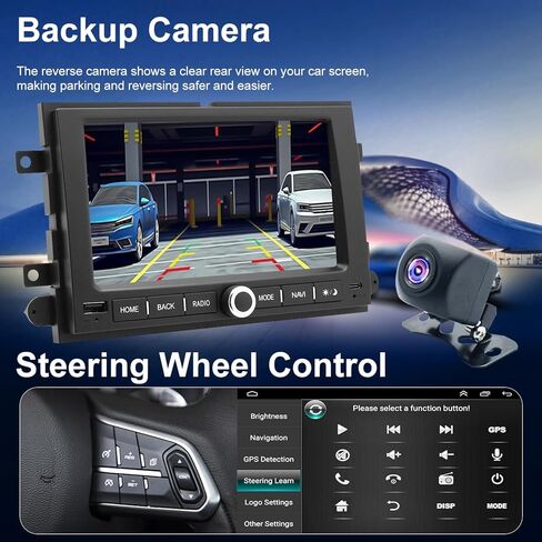 Car Radio for Ford F150 2004-2008, F250/F350 2006-2016, Mercury Milan 2006-2009, Mark LT 2006-2008, 7 Inch Touch Screen Upgrade Stereo with Carplay Android Auto GPS Backup Camera Bluetooth WiFi SWC FM in Kuwait