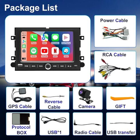 Car Radio for Ford F150 2004-2008, F250/F350 2006-2016, Mercury Milan 2006-2009, Mark LT 2006-2008, 7 Inch Touch Screen Upgrade Stereo with Carplay Android Auto GPS Backup Camera Bluetooth WiFi SWC FM in Kuwait