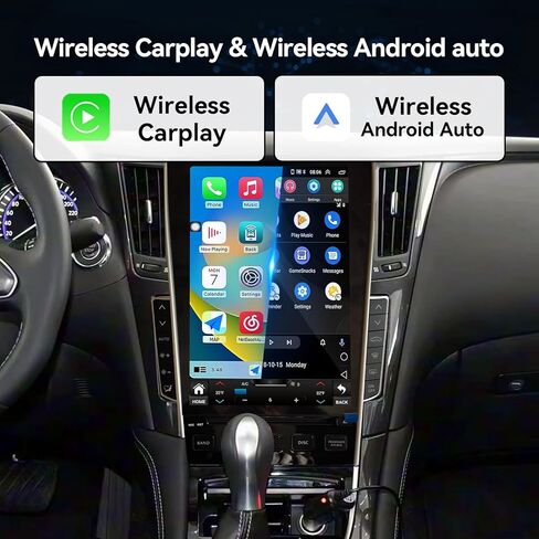 راديو ستيريو للسيارة Android 15 8core 8+128G متوافق مع Infiniti Q50 2015 2016 2017 2018 2019 12.1 بوصة شاشة لمس لاسلكية CarPlay & Android Auto DSP 4G LTE 5G WiFi BT GPS Navigation Bluetooth in Kuwait
