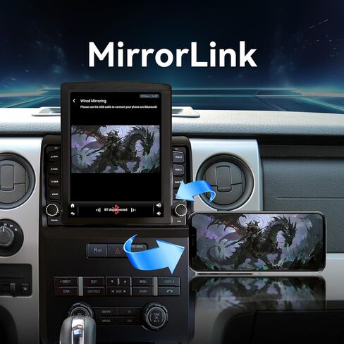 راديو ستيريو للسيارة Android 14 متوافق مع Ford F150 2009 2010 2011 2012 ترقية يدوية للتيار المتردد CarPlay اللاسلكي وكاميرا احتياطية Android Auto 1080P AHD 9.7 شاشة تعمل باللمس GPS SWC Bluetooth 2+64G in Kuwait