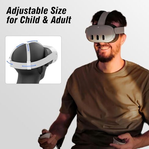 لحزام الرأس Oculus Quest 3/Quest 3S، استبدال الحزام الأصلي القابل للتعديل، حزام سماعة الرأس Meta Quest 3/3S، تقليل الضغط، ملحقات VR قابلة للتنفس وقابلة للغسل (حزام الرأس) in Kuwait