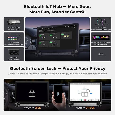 ATOTO S8 Gen4 11.5 بوصة 2K QLED Android Double DIN ستيريو سيارة مع مقابض مزدوجة، 4G LTE، CarPlay اللاسلكي وAndroid Auto، AI مدعوم من ChatGPT، DSP Hi-Fi، 4V Pre-Out، مخرج بصري / محوري، تتبع GPS in Kuwait