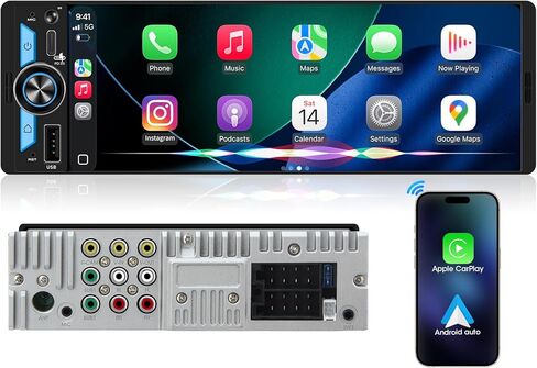 جهاز استقبال ستيريو CarPlay فردي: راديو شاشة لمس تلقائي يعمل بنظام Android - شاشة عرض داخلية 6.5 بوصة Hi-Fi DSP Type-C شحن سريع مضخم صوت مزدوج 4V مسبق الخروج لشاحنات الشاحنات والسيارات الكلاسيكية in Kuwait