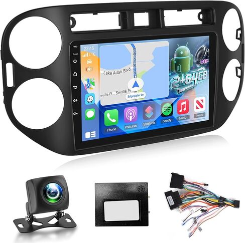 [4+64G] for VW Tiguan 2006-2016 Upgrade Radio, NHOPEEW 9 inch IPS Touchscreen Android 15 Stereo - Wireless Carplay and Android Auto, Custom Homepage, 5G/WiFi, DSP, GPS + Backup Camera in Kuwait