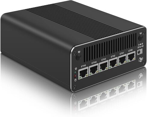 StoneStorm Micro Firewall PC 6 2.5GB LAN Ports، Mini PC AI Ultra 7 155H، 16C/22T، حتى 4.8 جيجاهرتز، Dual DDR5/M.2 NVMe، USB4، NPU Intel AI Boost Mini Computer مع تتبع الأشعة، رسومات قوسية (8G/128G) in Kuwait