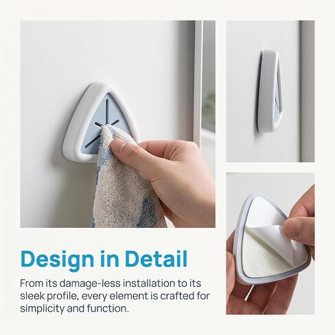 8 Pack Triangle Towel Hooks for Wall - Camper Accessories & Travel Trailer Must Haves, Adhesive Silicone Dish Towel Holder No Drill for RV Kitchen Bathroom, Push Grip Self Stick Hanger Organizer in Saudi Arabia